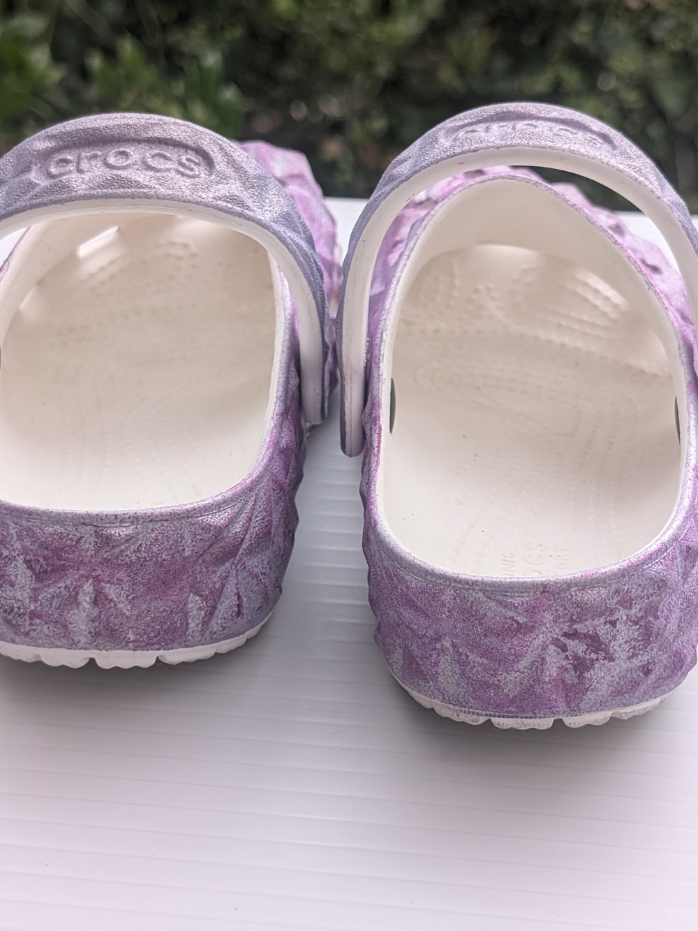CROCS Kids Glitter Purple Textured Clog Sandals - Picture 7 of 10